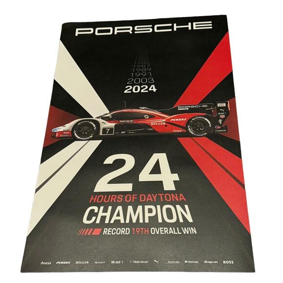2024 Porsche 963 24 Hours of Daytona Showroom Advertising Poster 19th Win Boss - Picture 1 of 6